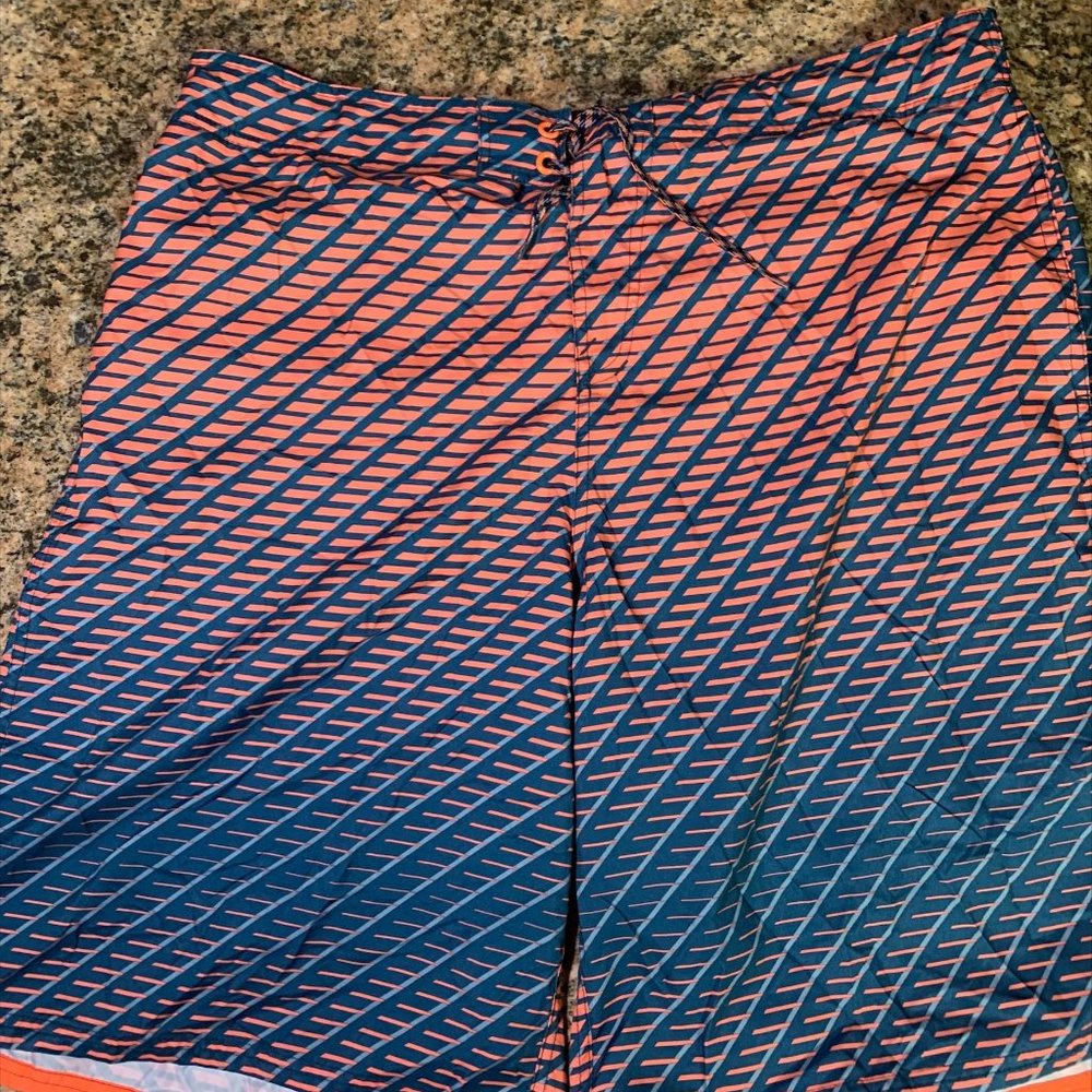 Nike Swim Trunks Size  XXL Blue Orange